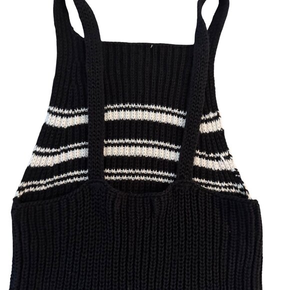 American Eagle Outfitters Womens Top XS Black White Striped Knit Tank - Picture 3 of 8